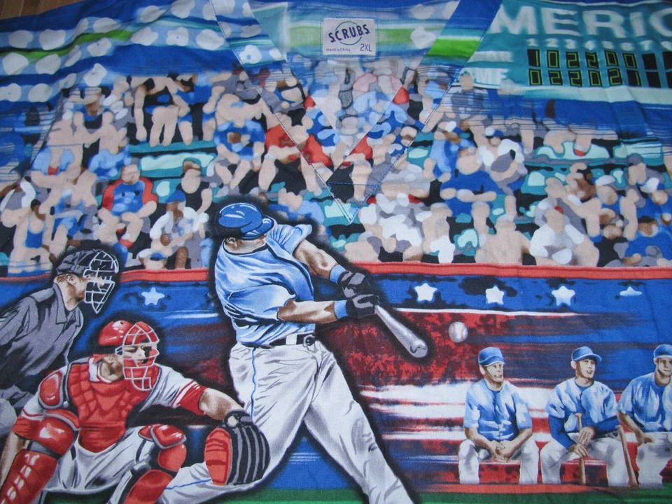 S.C.R.U.B.S. Scrubs TOP Shirt Size 2XL XXL Cotton BASEBALL Game NWT - Image 2 of 3