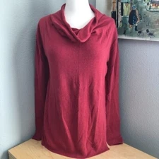 Trouve Womens Angora Blend Cowl Neck Sweater Large L Deep Pink Quiet Luxury NEW