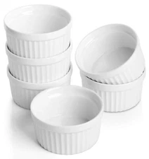 Porcelain Ramekins 4 oz Oven Safe, Small Souffle Dishes for Creme Brulee, Ice Cr