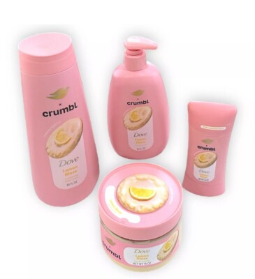 NEW Dove X Crumbl Lemon Glaze Body Lotion, Scrub, Handwash