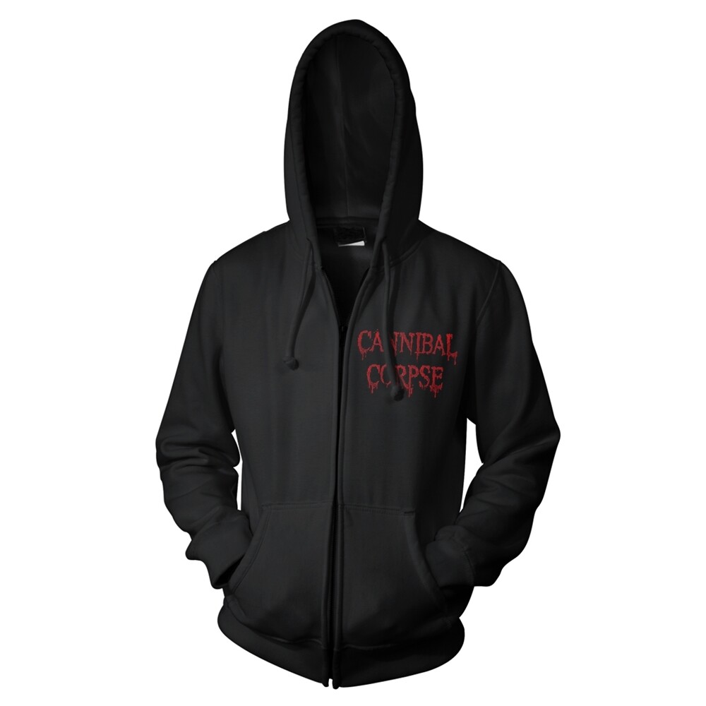 CANNIBAL CORPSE - RED BEFORE BLACK BLACK Hooded Sweatshirt with Zip X-Large