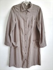 Akini Womens Taupe Brown Roll Tab Sleeve Whimsigoth Shirt Dress Size Medium
