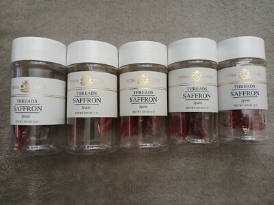 (5) Brand New Sealed India Tree Saffron Threads Spain 0.35 oz