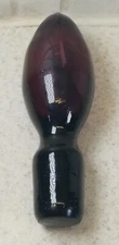 MID CENTURY MODERN MCM ART GLASS DARK AMETHYST STOPPER 5" EXCELLENT CONDITION!