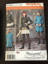 Simplicity Pattern 1299 Steam Punk, Jacket, New, Uncut, Size 6-12 or 14-22