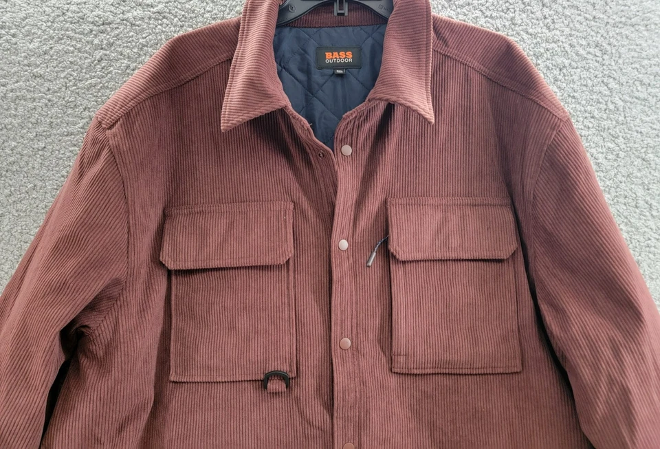 低音户外休闲版型灯芯绒衬衫夹克男式 XXL 朗姆酒葡萄干长袖 — 第 4/4 张图片