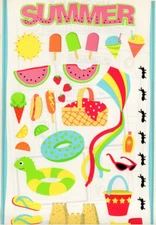 5 Sheets Mrs Grossman Stickers - 6x9" 2004 Gigi Sproul Summer Beach Watermelon