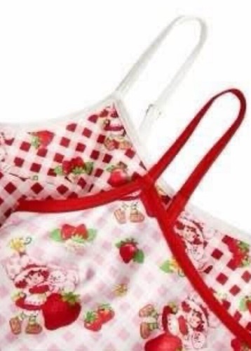 New 2pc Girls Strawberry Shortcake Gingham Sports Bra Set - Picture 7 of 10
