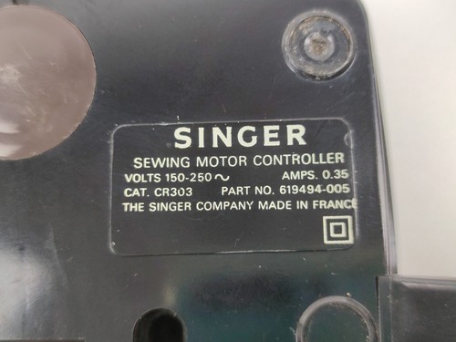 PEDALE MACCHINA DA CUCIRE SINGER CR303 VINTAGE SEWING MOTOR CONTROLLER FRANCE - Foto 5 di 5