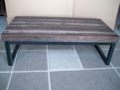 Holztisch-Couchtisch Beistelltisch  + Metallgestell  Gutmann Factory Unikat B