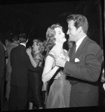 Arlene Dahl Fernando Lamas dancing Candid original 2.25 x 2.25 Camera Negative