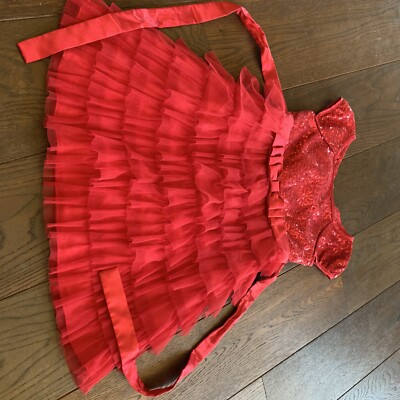 jona michelle girls 6 red formal tulle fancy party Valentines wedding dress  | eBay