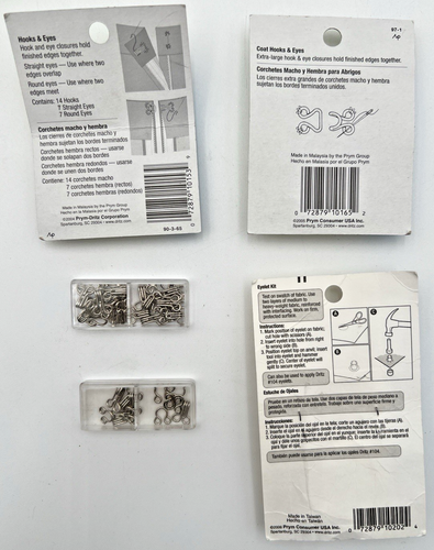 SEWING NOTIONS- DRITZ SNAPS, BUTTON COVERS, VEST BUCKLES, HOOK & EYES, ETC - Picture 5 of 18