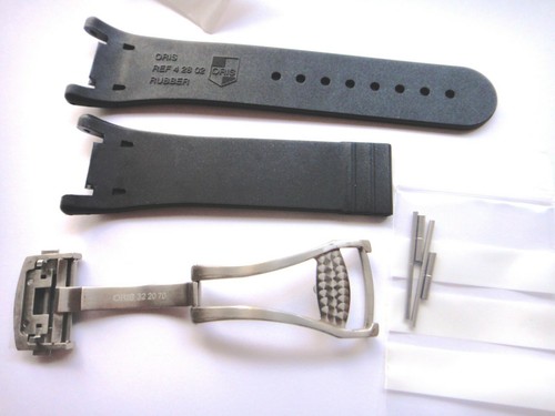Genuine ORIS 28mm RUBBER band strap bracelet TT3 Day Date #07 4 28 02 Ø42.5mm - Picture 3 of 12