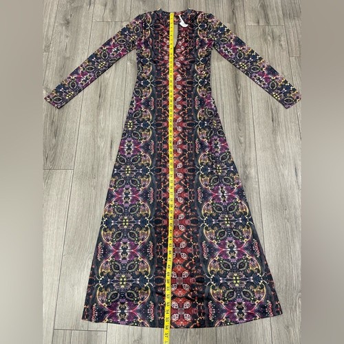 NWOT Free People Dress Womens Cabaret Maxi Long Sleeve Sunrise Combo Sz S - Picture 5 of 11
