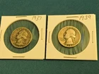 Silver Quarters 1937&1939 In Fair Condition 90% Silver