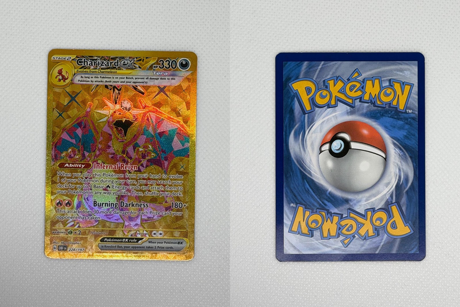 Charizard ex 228/197 Hyper Rare Obsidian Flames Pokemon Holo Near Mint