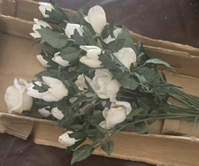 Gorgeous Faux White Roses For Wedding Or Home Decor