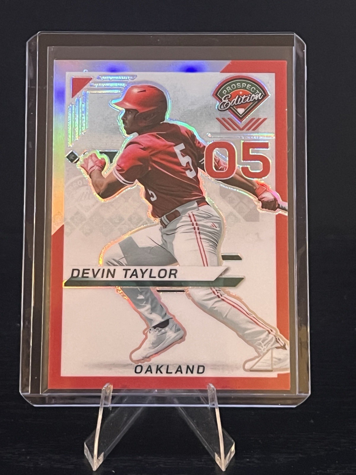 Panini 2025 Prospect Edition Devin Taylor Red Prizm /199 #88 Oakland Athletics