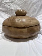 Vintage Large Ceramic Baked Potato Shaped Serving Dish Bowl with Lid