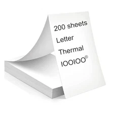 200 pages, BPS free, thermal printer paper 8.5 x 11, Continuous, 3 years