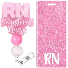 RN Badge Buddy with RN Nurse Badge Reel Retractable Nursing ID Clip Nurse Nam...