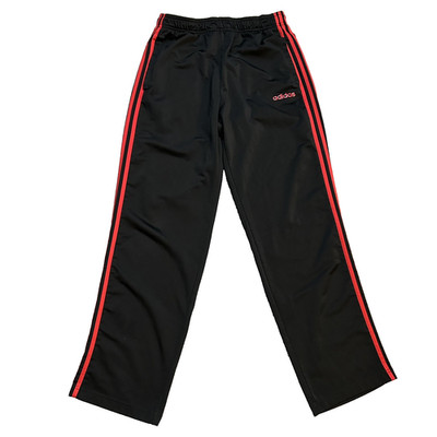 Adidas Essentials Sweatpants Men's Small Black Red Stripes Tricot Track Pants 