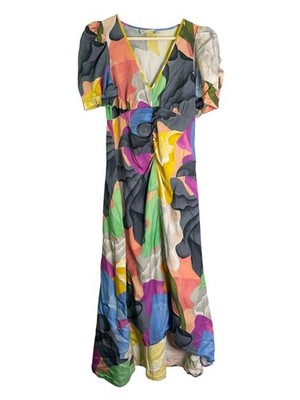 United in Motion Anoita Dress Aristea Multicolor Medium Asymmetrical Ruched