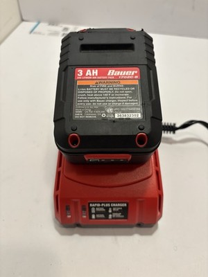 Bauer 3.0 ah Battery Hypermax 1702c-B and 1906C-B Rapid Plus Battery Charger OEM