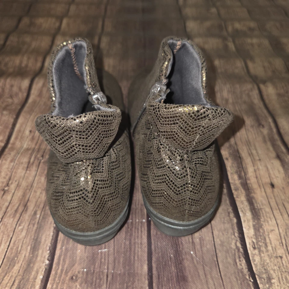 Arcopedico Boots Womens 7 Bronze L19 Ankle Zip Up Chevron 2"  Heel - Image 4 of 4