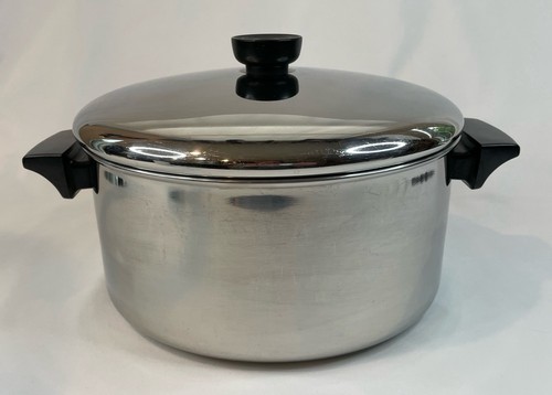 Olla de disco de tres capas de acero inoxidable REVERE WARE 4,5 cuartos de galón con tapa