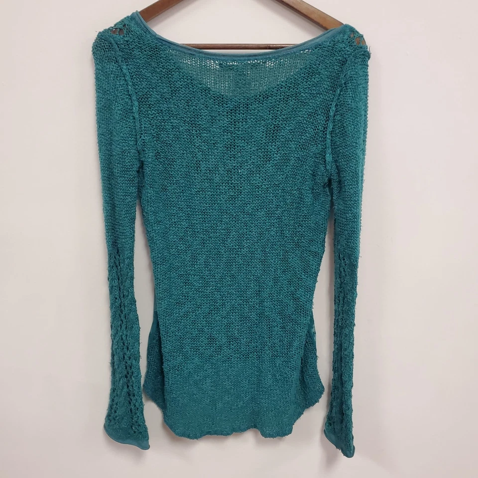 Suéter American Rag Cie Mujer Tejido Abierto Bosque Hada Grunge Talla S Verde Y2K Foto 3 de 4