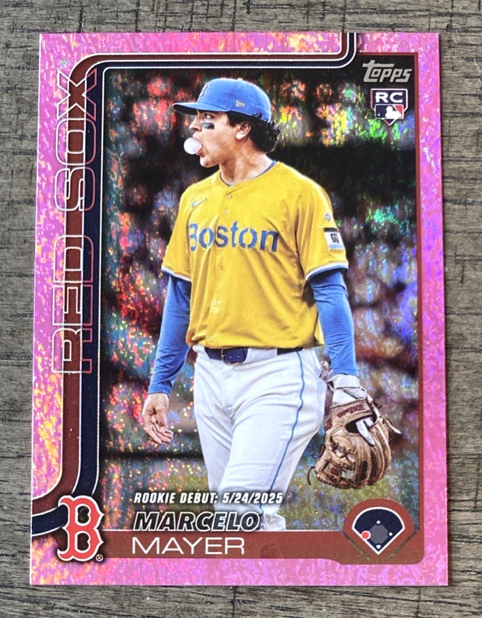 Marcelo Mayer 2025 Topps Update Rookie Debut Pink Holo Foil SP Boston RC #US276