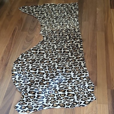 Hair-On Leather Hide Jaguar Print  Brown Black 59x27 