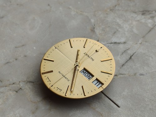 70s ZENITH AUTOMATIC CAL. 405 DAY/DATE WATCH MOVEMENT MOVIMENTO UHREN DEFY NOS! - Foto 5 di 11