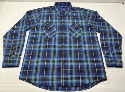 Dixxon Flannel Shirt Mens XL Blue Plaid Northern Dawn Long Sleeve Button Down