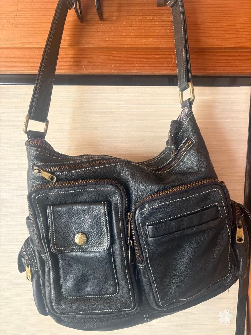 MARC JACOBS Shoulder bag Leather Y2K Pockets Vintage Black Authentic From Japan