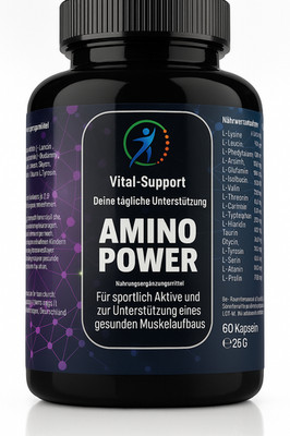 AMINO POWER Muskelaufbau  Aminosäuren Komplex für Fitness Sport Crossfit Body