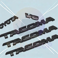 5PCS Door Emblem Overlay Kit For 2005-2015 Tacoma V6 Letter Tailgate Matte Black