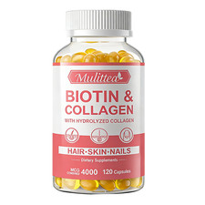 Biotin with Collagen Capsules Supports Hair, Skin, Nails  Joint Health