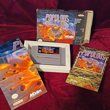 Acclaim Populous (Super Nintendo SNES) CIB Box Manual poster Populous Series