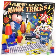 Kids Magic Set - 225 Amazing Tricks Illusions, Easy to Use - Wand, Cards Mor