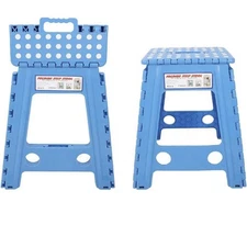 Portable Folding Step Stool for Adults Foldable Design with Safety Buckle Blue