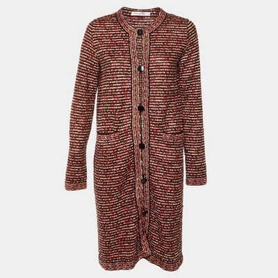 Dior Red Knit Button Front Long Cardigan M