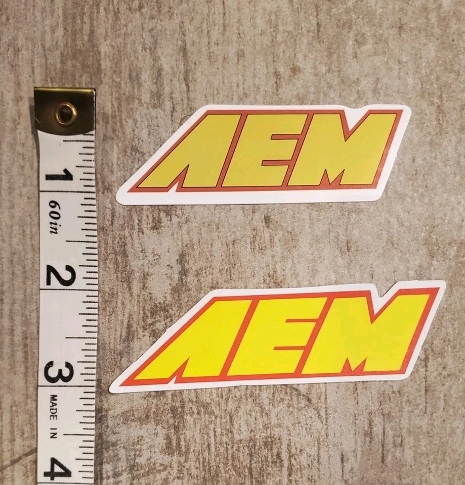 Adesivos AEM Electronics decalque de vinil carro de corrida esportes a motor 3,5 x 1 amarelo - Imagem 3 de 4