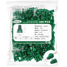 Leepenk 300PCS Green Ground Wire Nuts with Hole,14-10 AWG Winged Electrical Wire