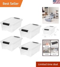 4-Pack Clear 13 Quart Storage Bins with Lids - Stackable Nestable Solution