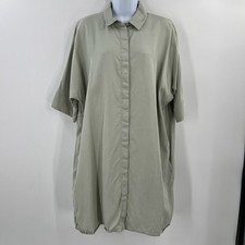COS Women Size Small Green Button Down Shirt Dress