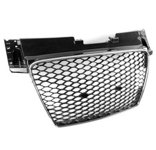 Front Ttrs Style Mesh Hex Grille Blackchrome Trim For 2007-2014 Audi Tt 8j