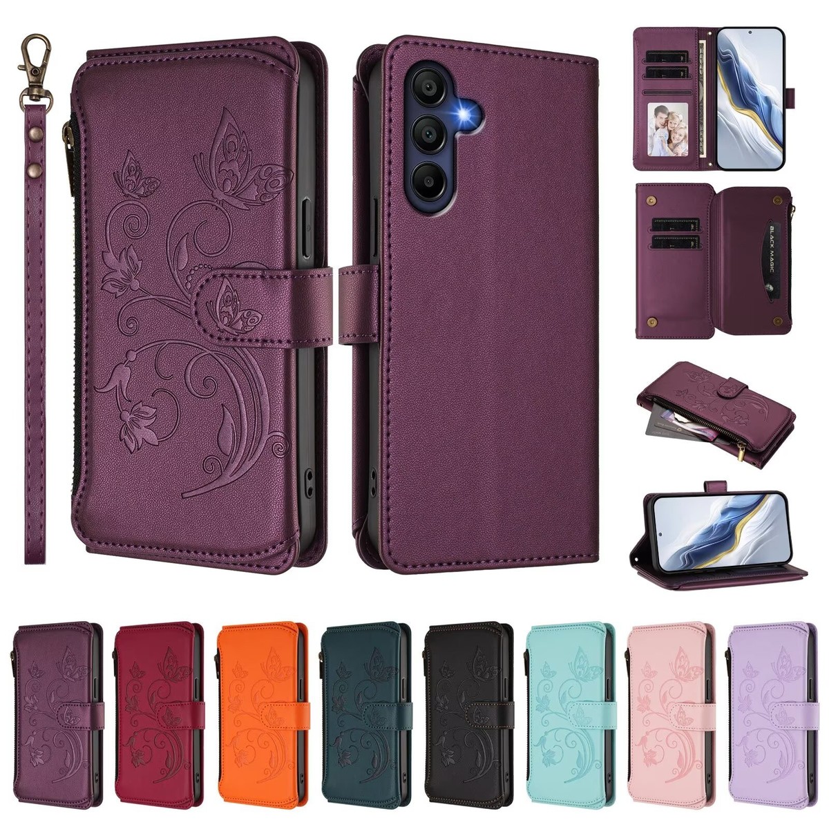 For Infinix Note 60 Smart 10 Hot 50 Zero 30 Zip Flower Leather